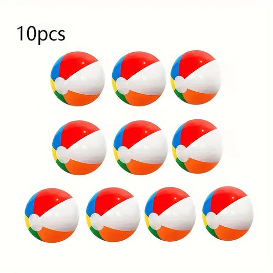 10-Pack Inflatable Beach Balls for Kids – Colorful Pool & Party Play Balls