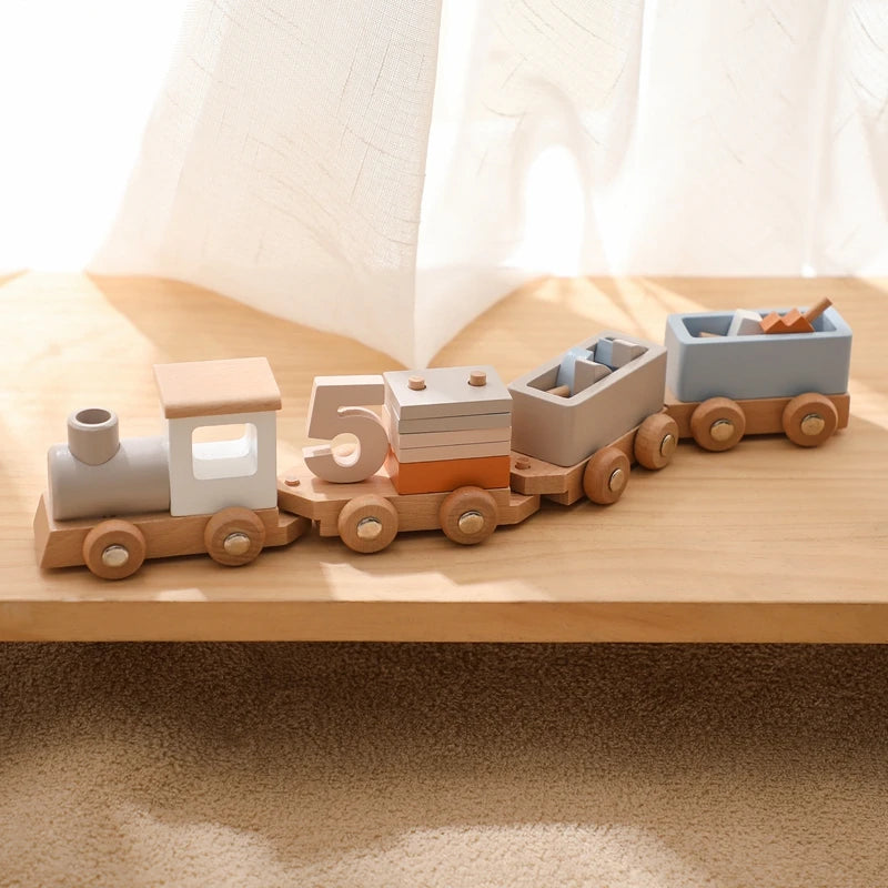 Montessori Wooden Train Toy Set