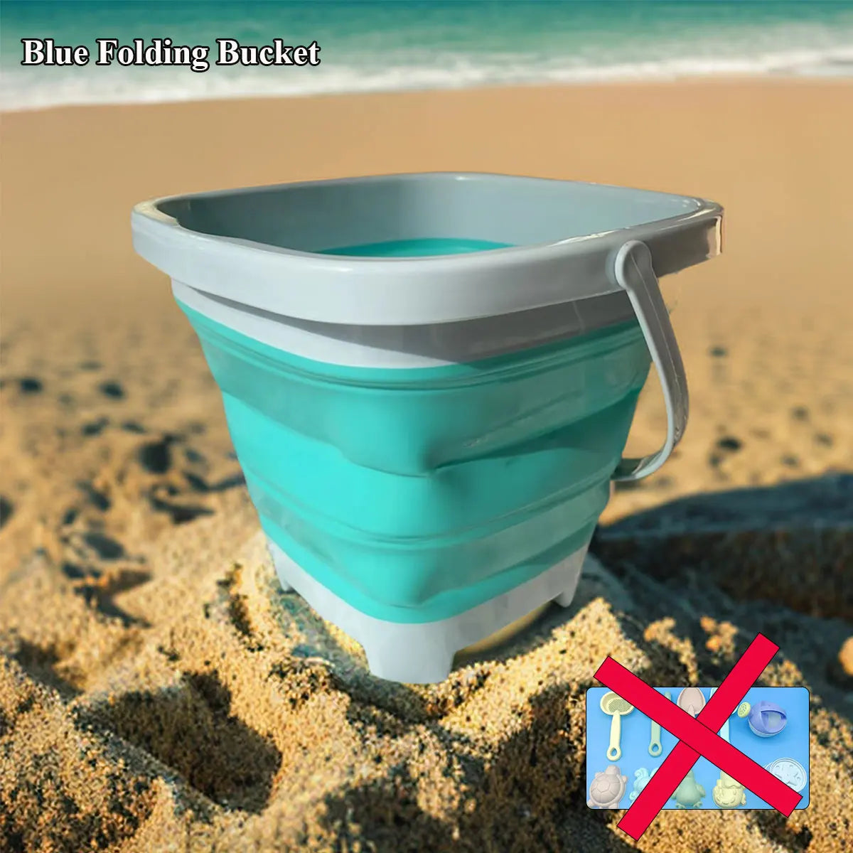 Beach Sand & Water Play Set for Kids – Folding Bucket & Sandbox Accessories