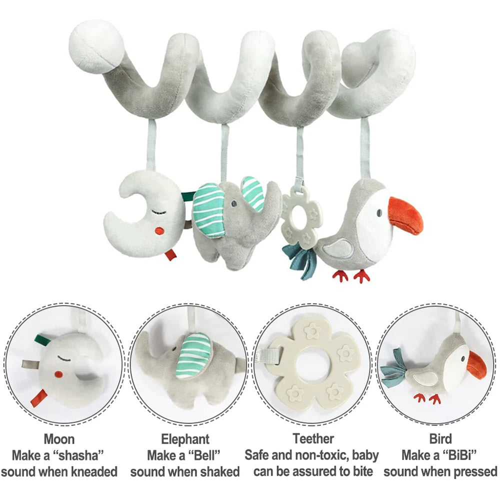 Baby Spiral Activity Toy – Hanging Plush Toy for Crib & Car Seat