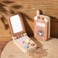 Wooden Flip Phone Toy