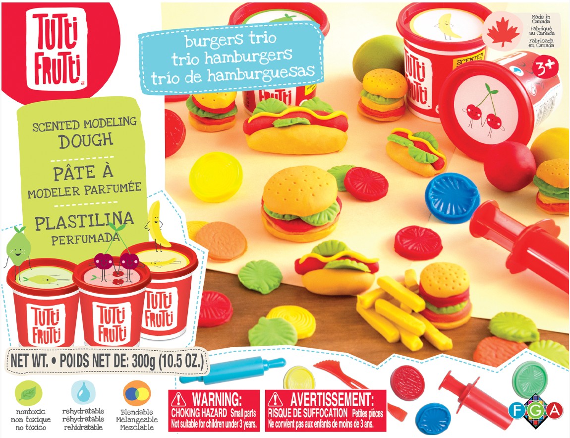 Tutti Frutti - Scented Modelling Clay -  Burgers Trio Kit