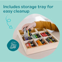 Melissa & Doug Wooden Magnetic Train Set – 8-Piece Train Cars with Storage Tray