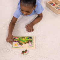 Melissa & Doug Dinosaurs 4-in-1 Wooden Jigsaw Puzzle Set – 48 Pieces with Storage Box