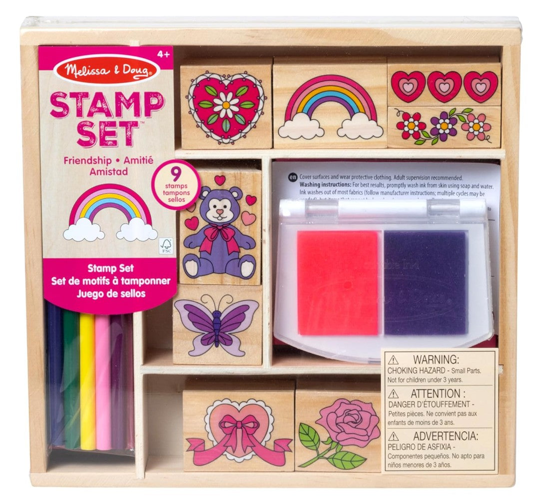 Melissa & Doug Wooden Stamp Set – Friendship Theme Art Kit
