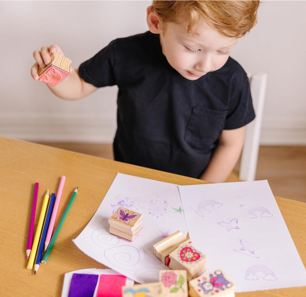 Melissa & Doug Wooden Stamp Set – Friendship Theme Art Kit