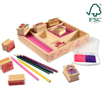 Melissa & Doug Wooden Stamp Set – Friendship Theme Art Kit