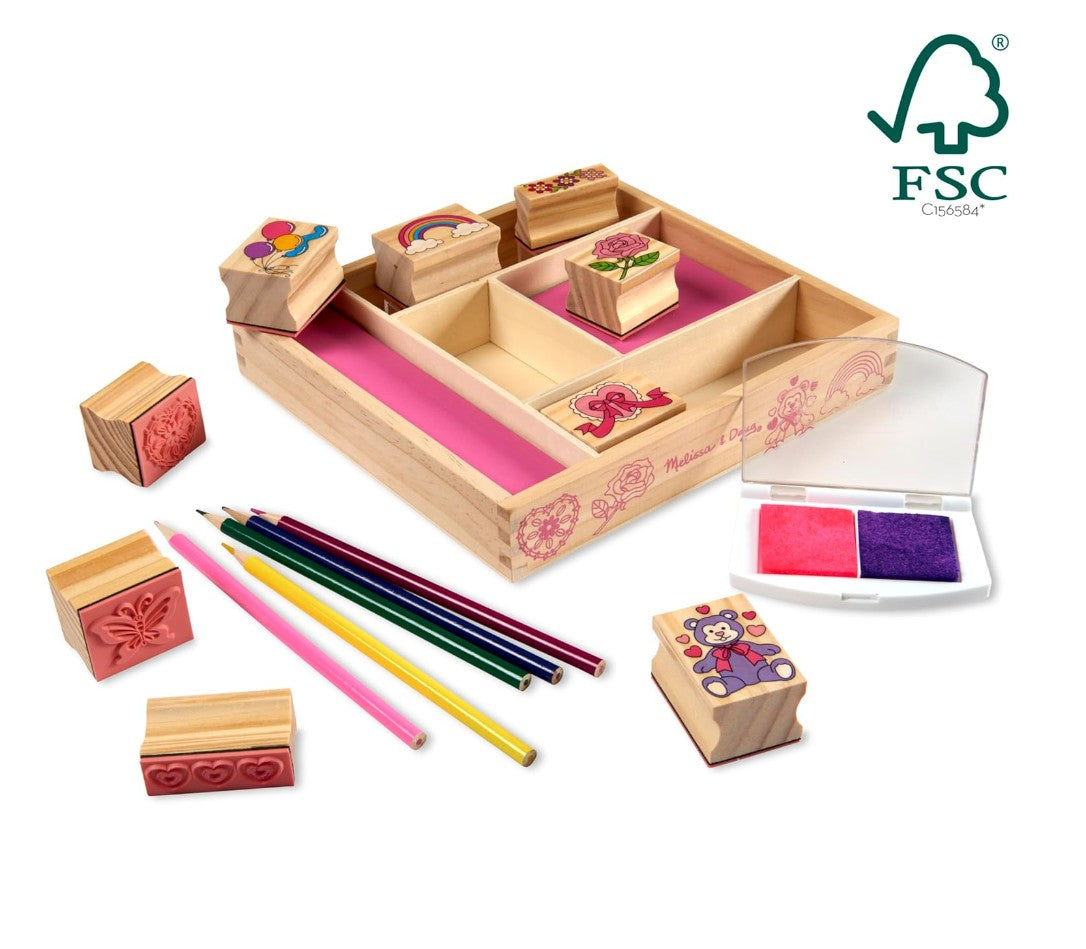 Melissa & Doug Wooden Stamp Set – Friendship Theme Art Kit