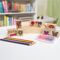 Melissa & Doug Wooden Stamp Set – Friendship Theme Art Kit