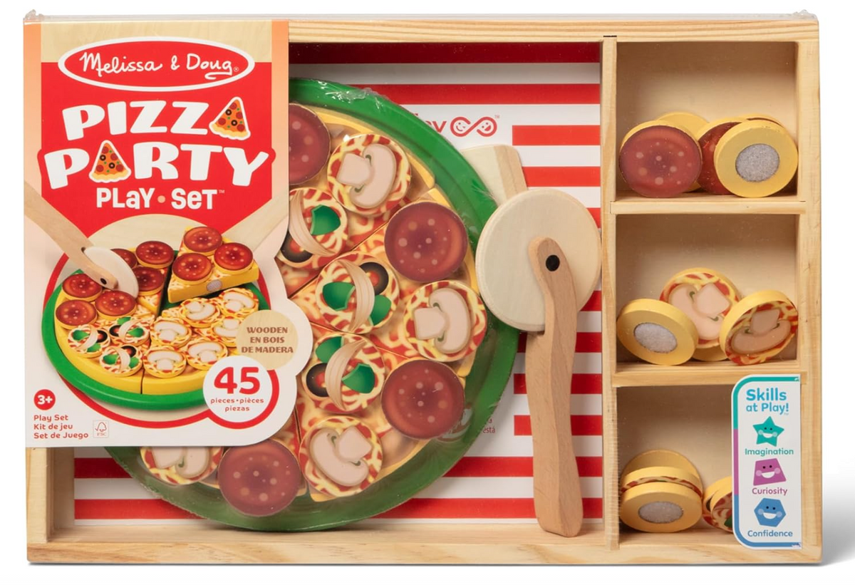 Melissa And Doug Wooden Pizza Party Play Set Pretend Food Toy For Kids