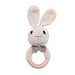 Crochet Rabbit Rattle with Wooden Teether – Sensory & Music Toy