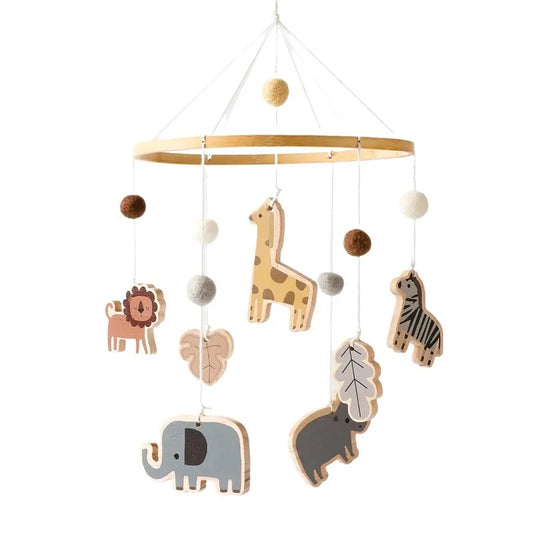 Wooden Crib Mobile with Bracket and Musical Box