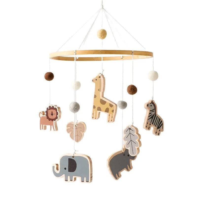Wooden Crib Mobile with Bracket and Musical Box