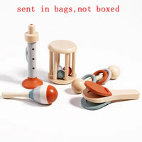 Wooden Musical Instrument Set – Montessori Sensory Toys (5-Piece)