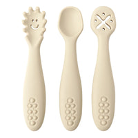 Soft Silicone Baby Utensil Set – 3-Piece Spoon & Fork for Toddlers
