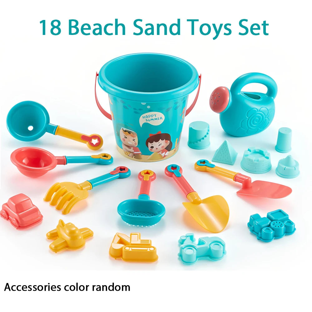 18-Piece Beach Sand Toy Set for Kids – Summer Sand & Water Play Tools