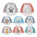 For1-3Year Baby Long Sleeve Scarf Waterproof Toddler Art Smock Feeding Bib Apron Pocket Infant Boys Girls Burp Cloth Banana Bibs