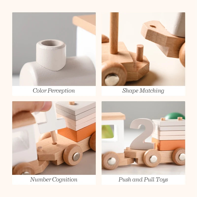 Montessori Wooden Train Toy Set