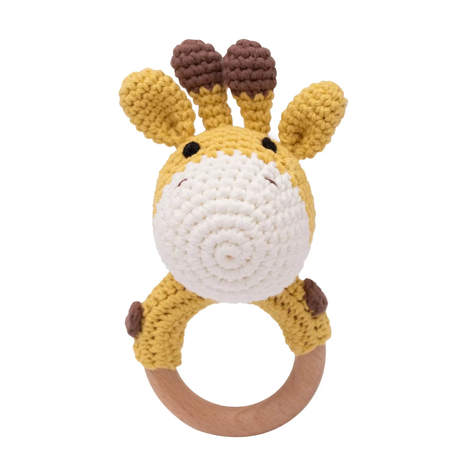 Crochet Rabbit Rattle with Wooden Teether – Sensory & Music Toy