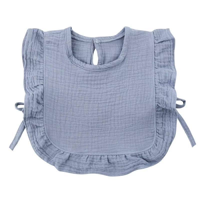Soft Cotton Baby Bib with Ruffle Trim