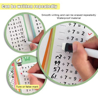 Reusable Math Training Cards for Kids – Wipeable Learning Set