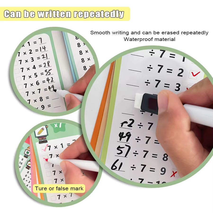Reusable Math Training Cards for Kids – Wipeable Learning Set