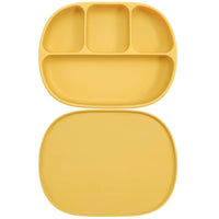 Silicone Baby Suction Plate – 4-Compartment Divided Plate with Lid