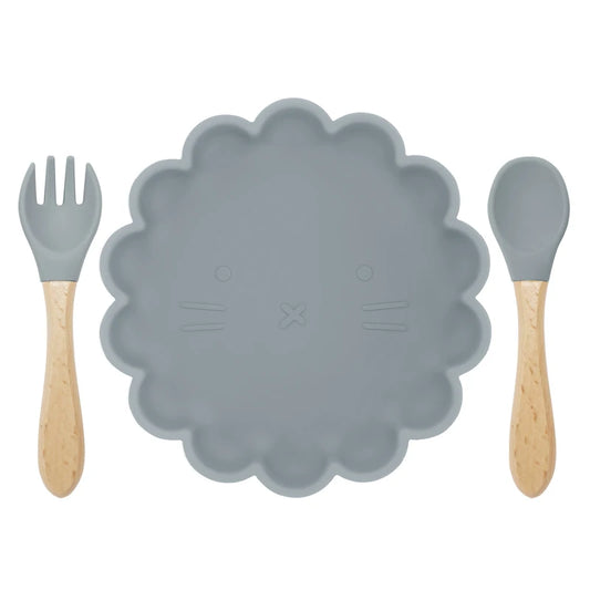 3-Piece Baby Tableware Set – Silicone Bowl, Spoon & Fork