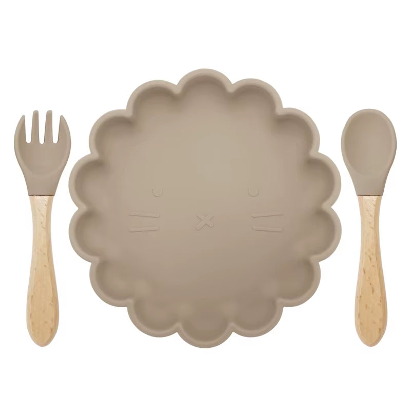3-Piece Baby Tableware Set – Silicone Bowl, Spoon & Fork