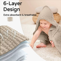 Muslin Hooded Baby Towels – 100% Cotton Ultra-Soft & Absorbent