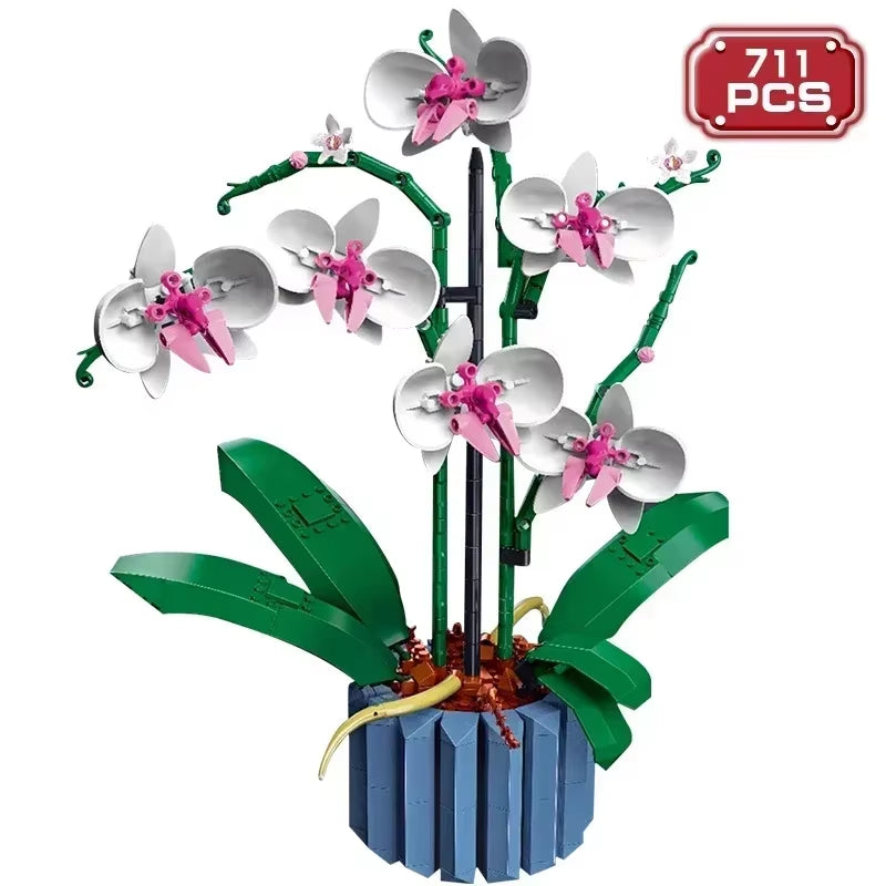 DIY Flower Building Bricks Orchid Model