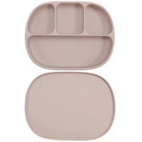 Silicone Baby Suction Plate – 4-Compartment Divided Plate with Lid