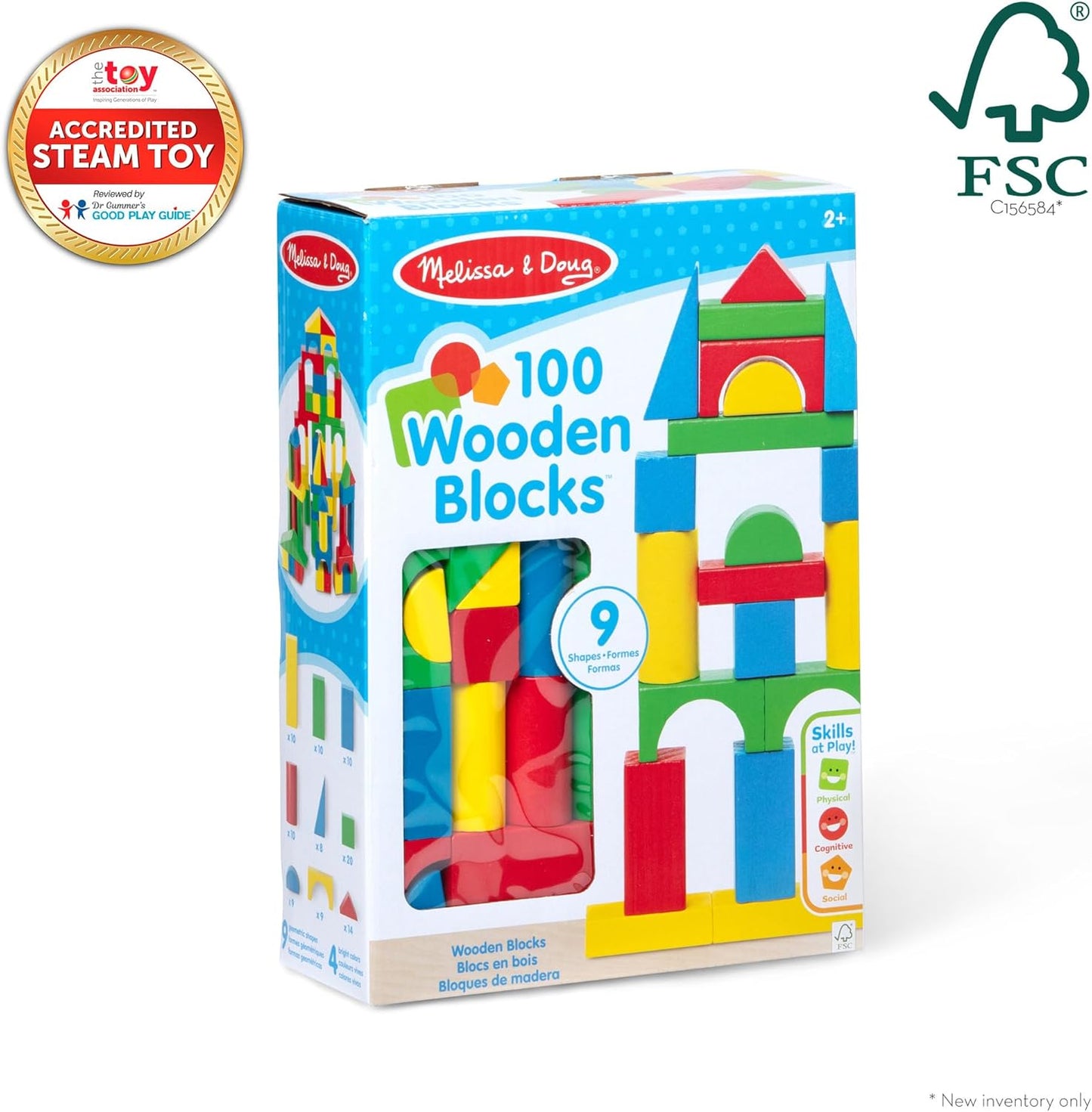 Melissa & Doug - Wooden Building Blocks 100-Piece Set