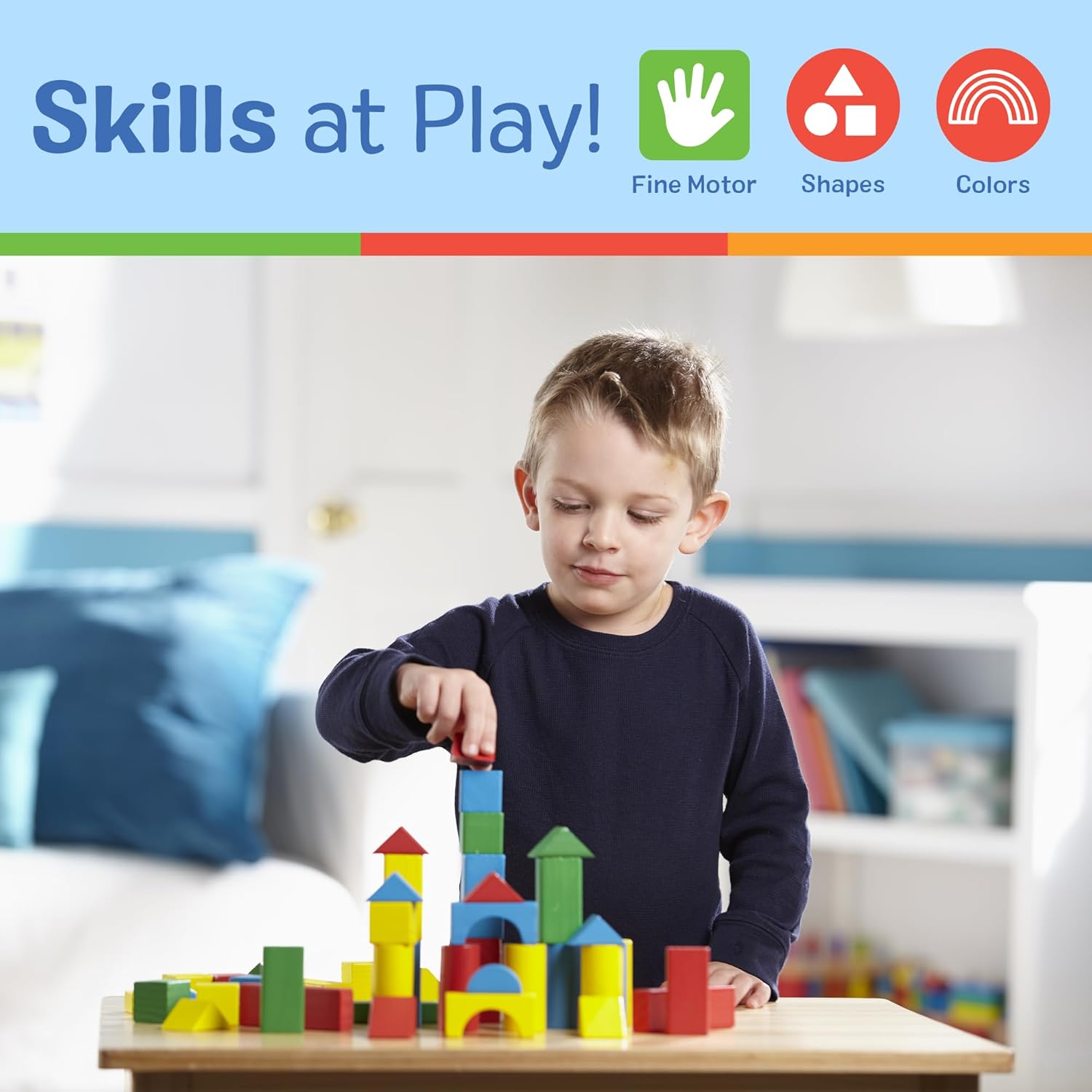 Melissa & Doug - Wooden Building Blocks 100-Piece Set