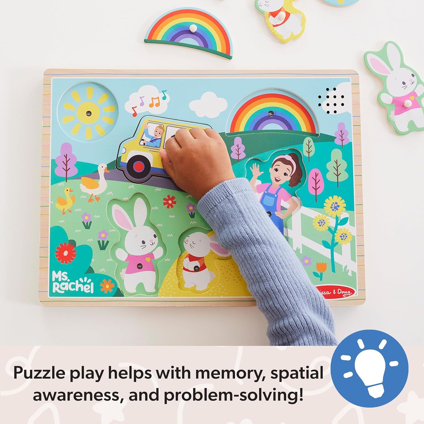 Ms. Rachel - Wooden Song Peg Puzzle