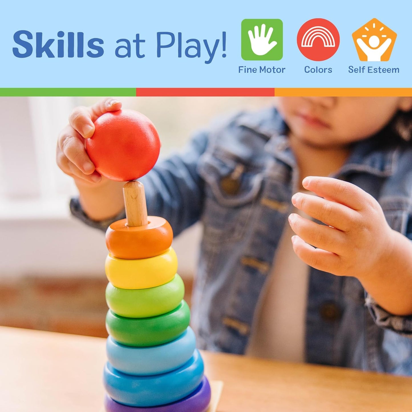 Melissa & Doug - Wooden Stacking Rings