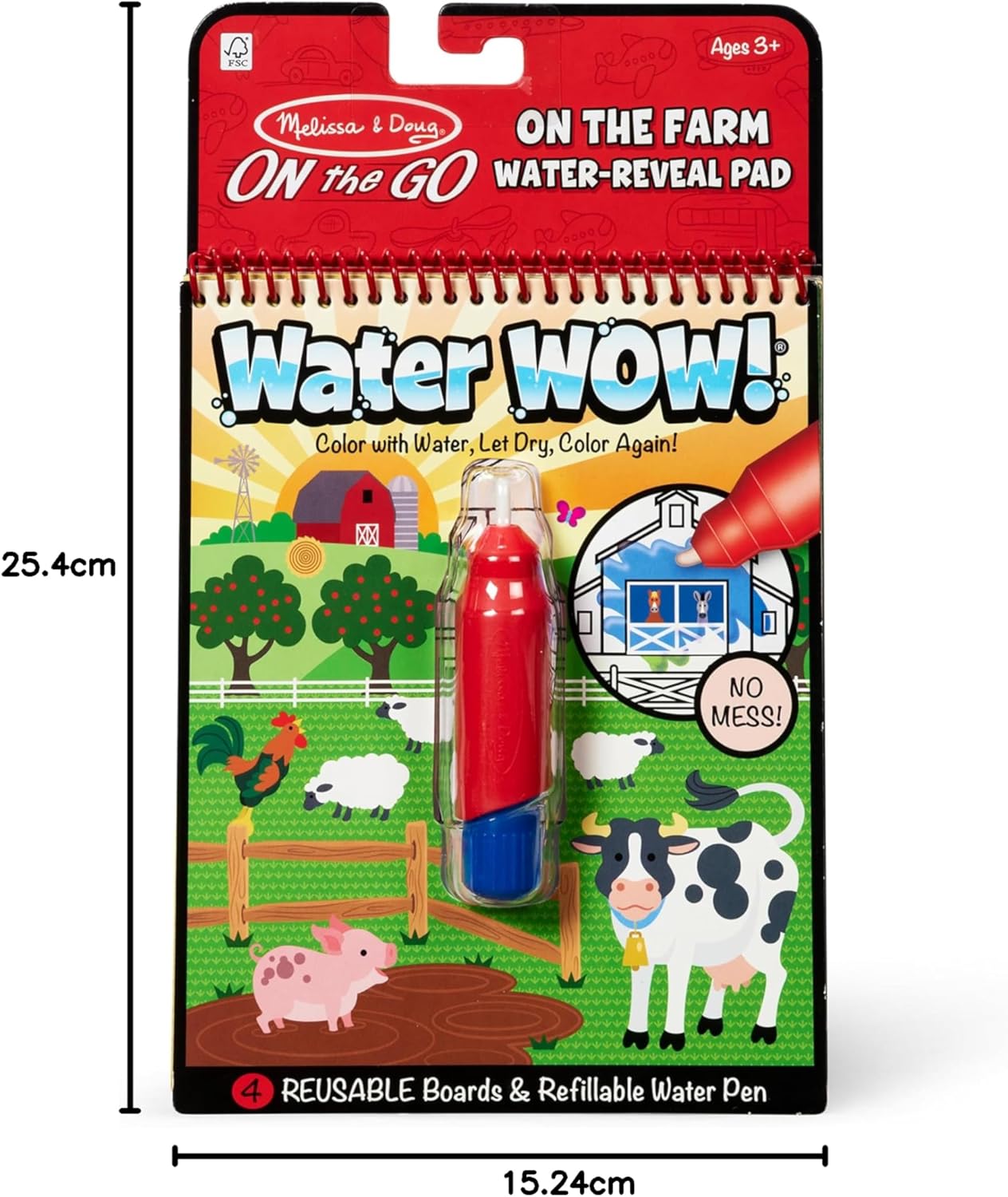 Melissa & Doug - Water Wow! Mess Free Coloring Book-Reveal Activity Pad - On The Farm